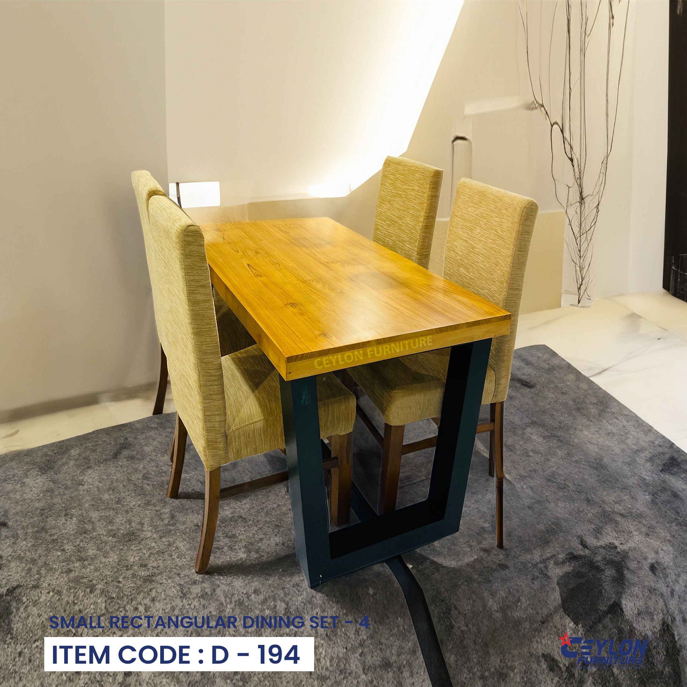 SMALL RECTANGULAR DINING SET - 4