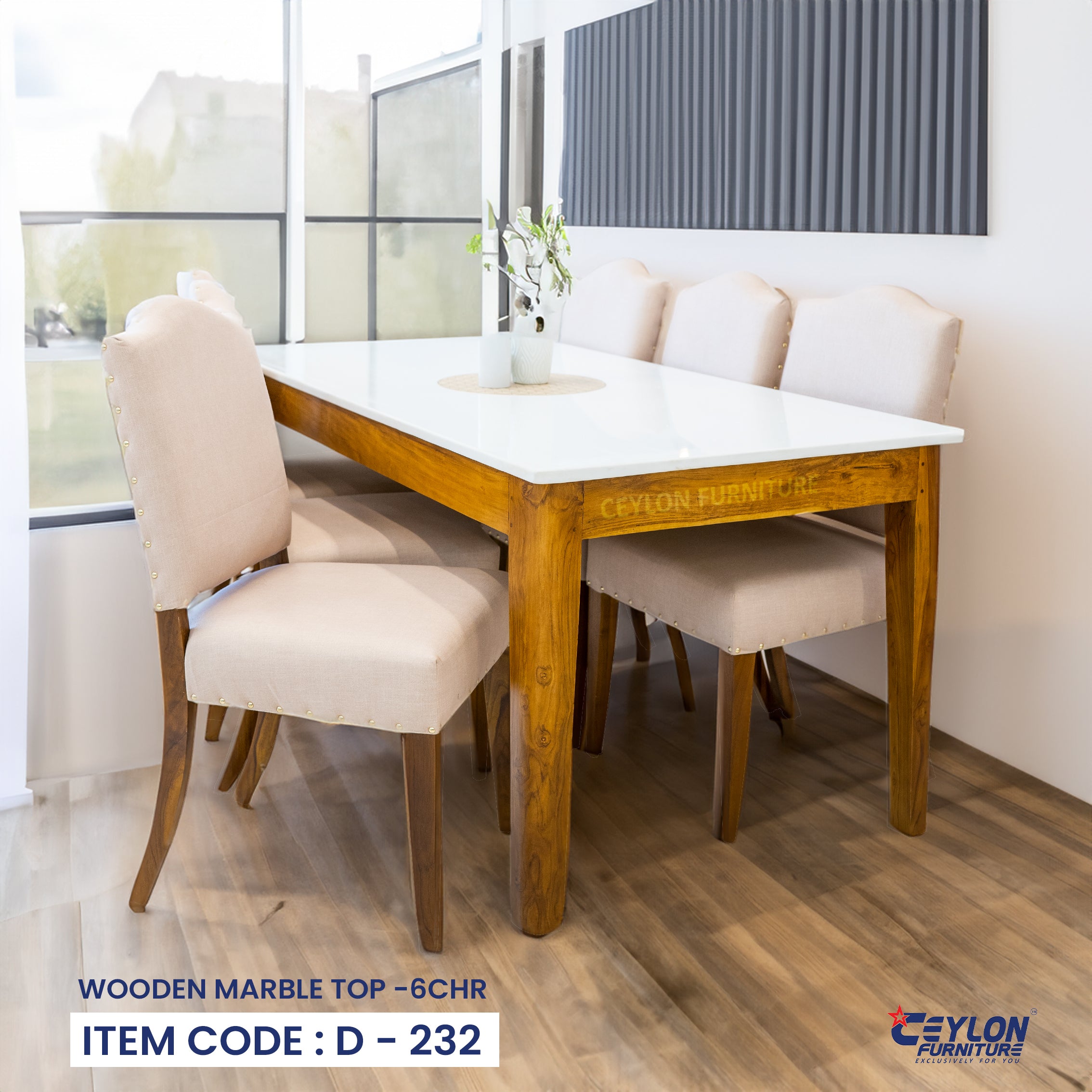 WOODEN MARBLE TOP -6CHR