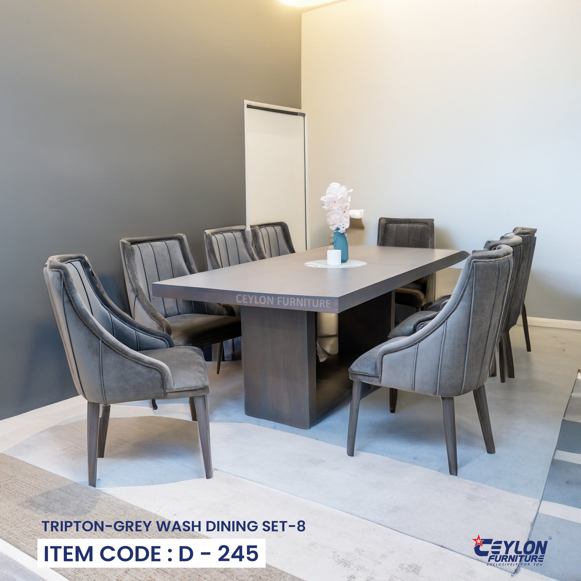 TRIPTON-GREY WASH DINING SET-8