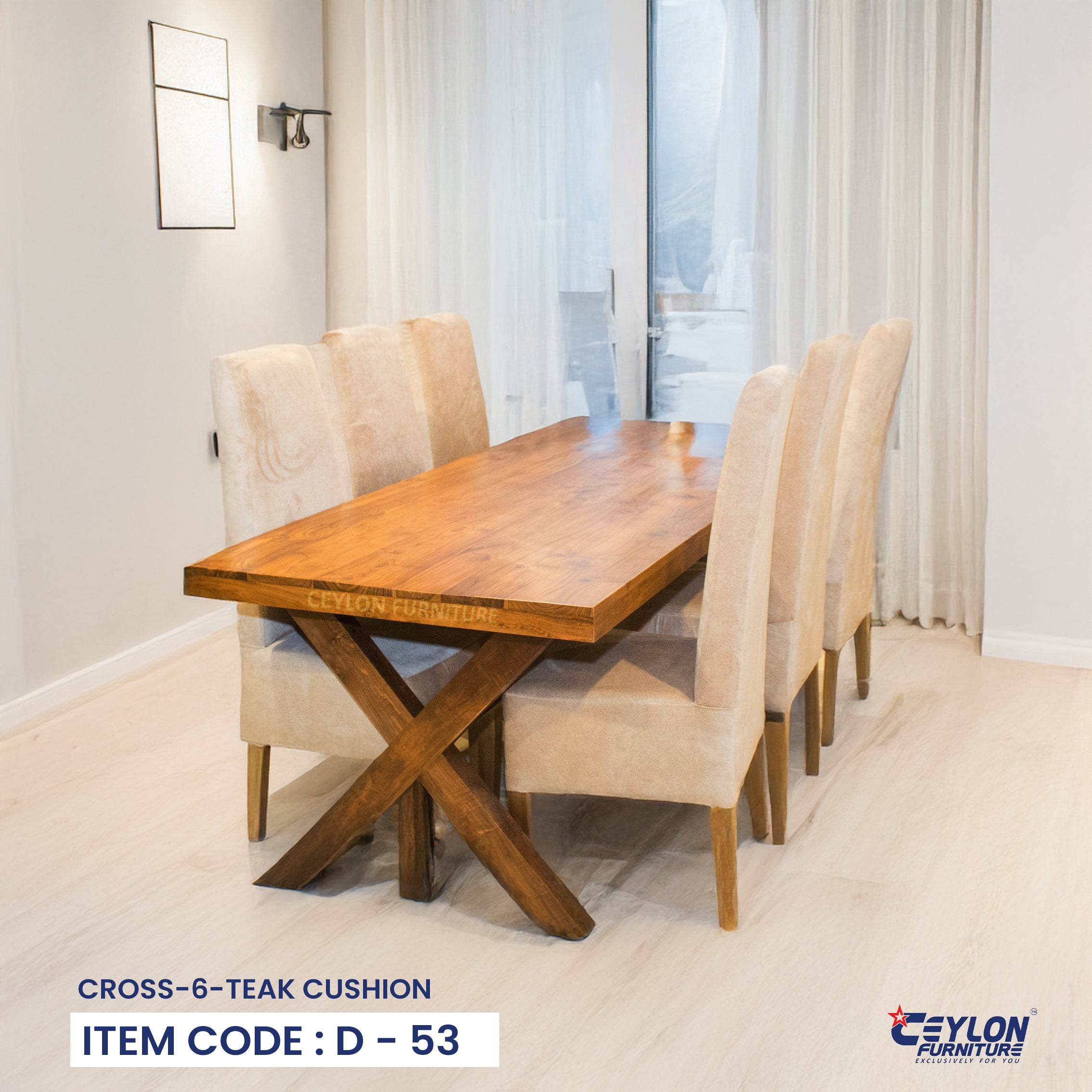 CROSS-6-TEAK CUSHION