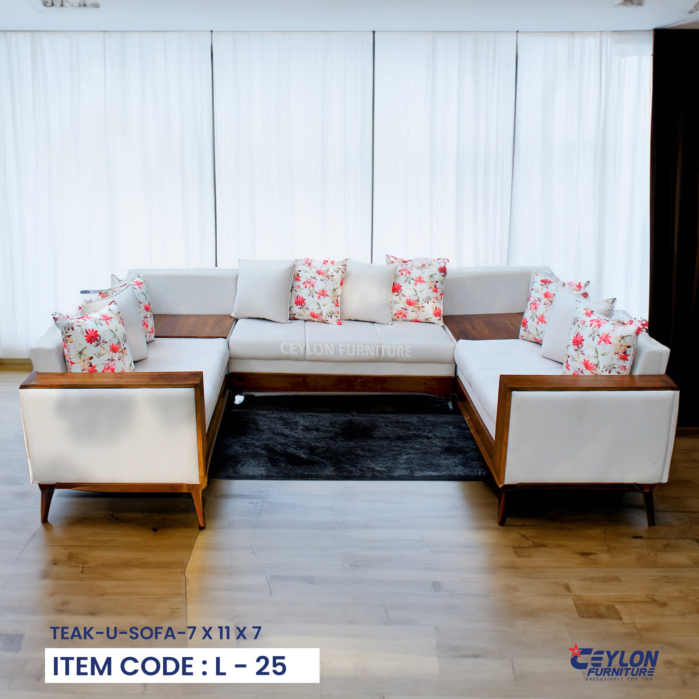 Teak U-Sofa