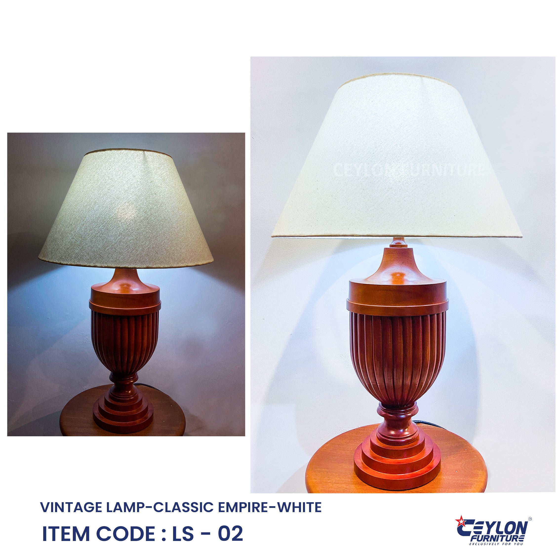 VINTAGE LAMP-CLASSIC EMPIRE-WHITE