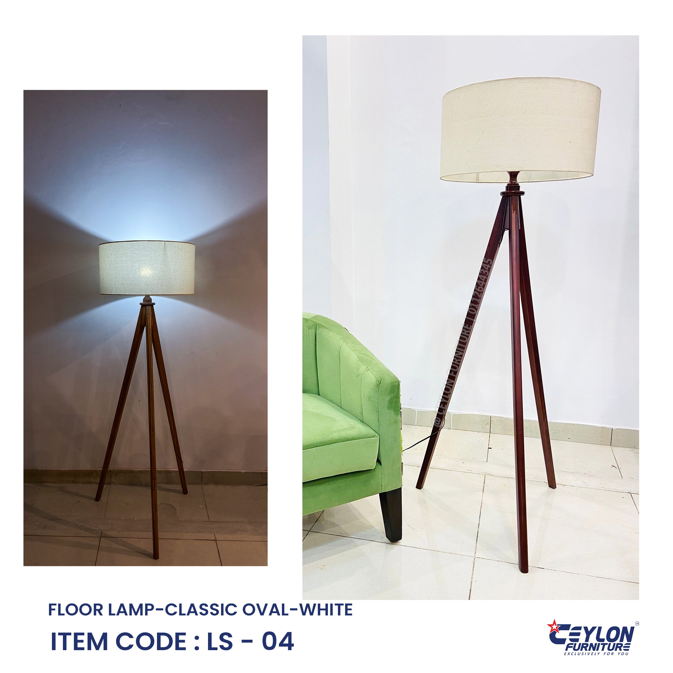FLOOR LAMP-CLASSIC OVAL-WHITE