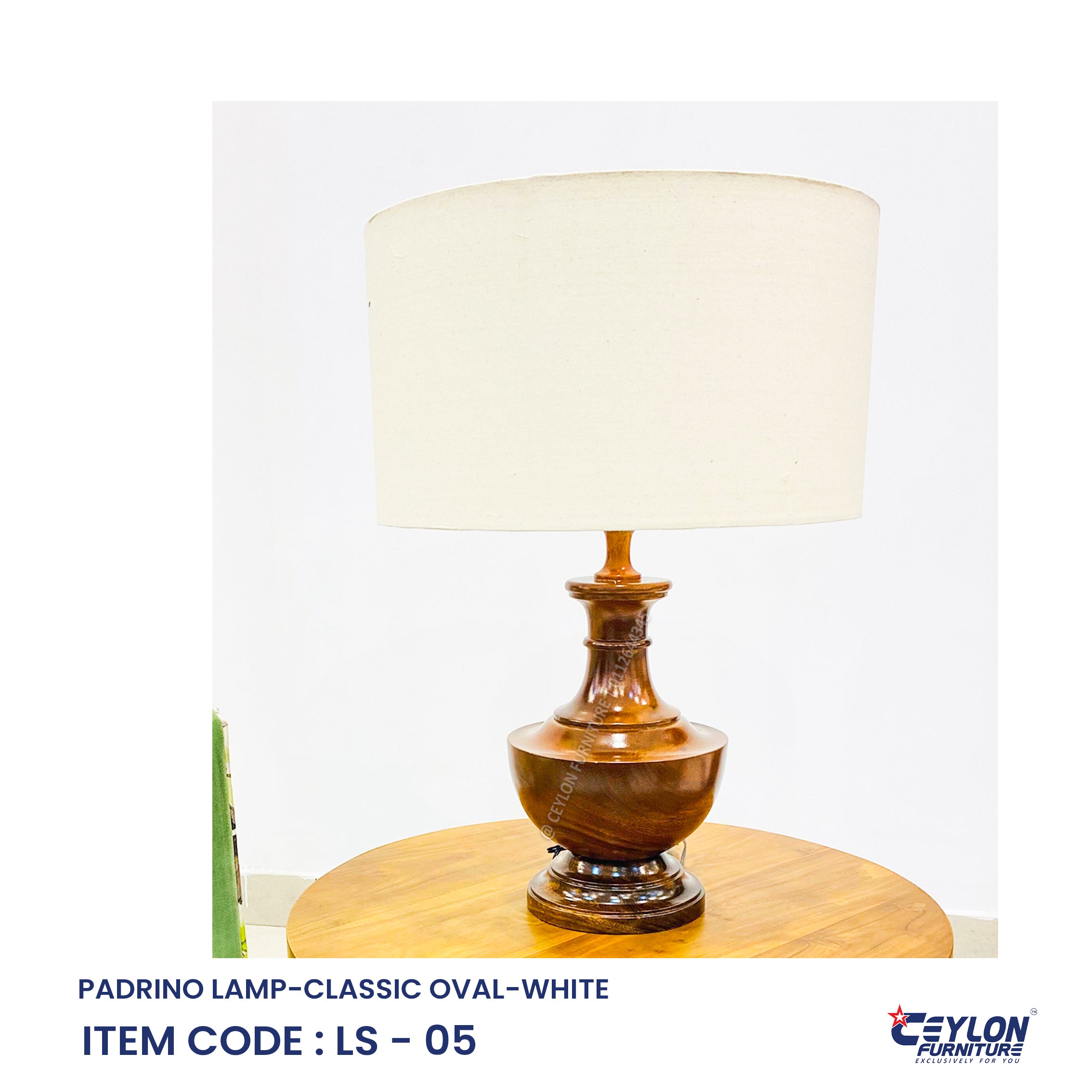 PADRINO LAMP-CLASSIC OVAL-WHITE