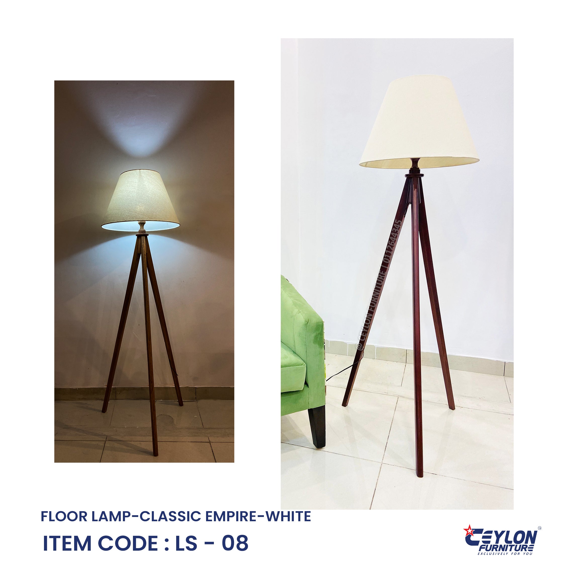 FLOOR LAMP-CLASSIC EMPIRE-WHITE