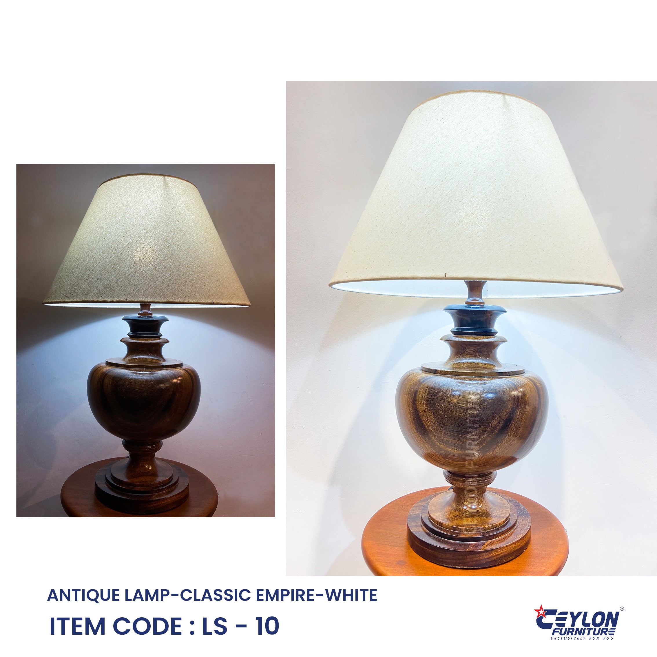 ANTIQUE LAMP-CLASSIC EMPIRE-WHITE