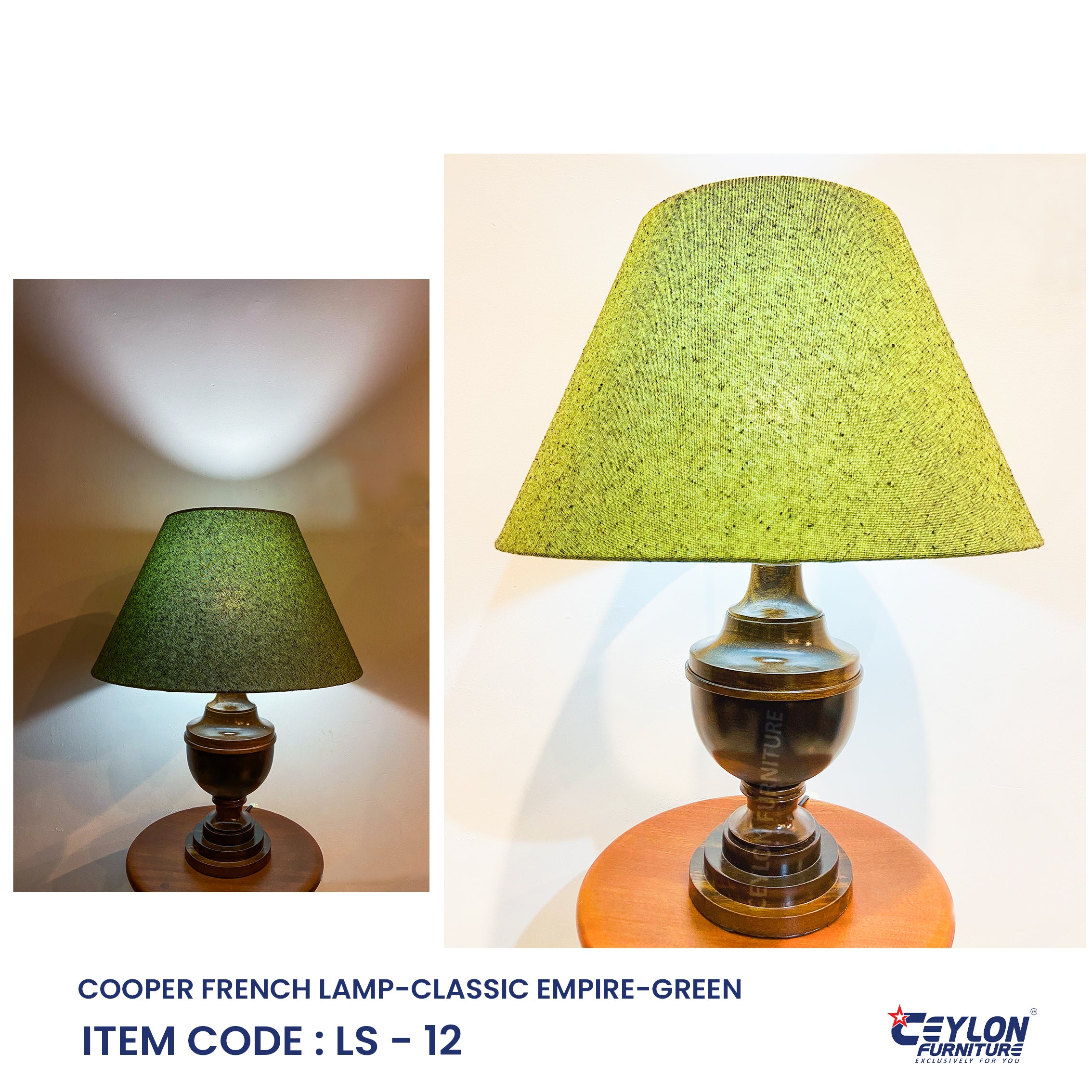 COOPER FRENCH LAMP-CLASSIC EMPIRE-GREEN