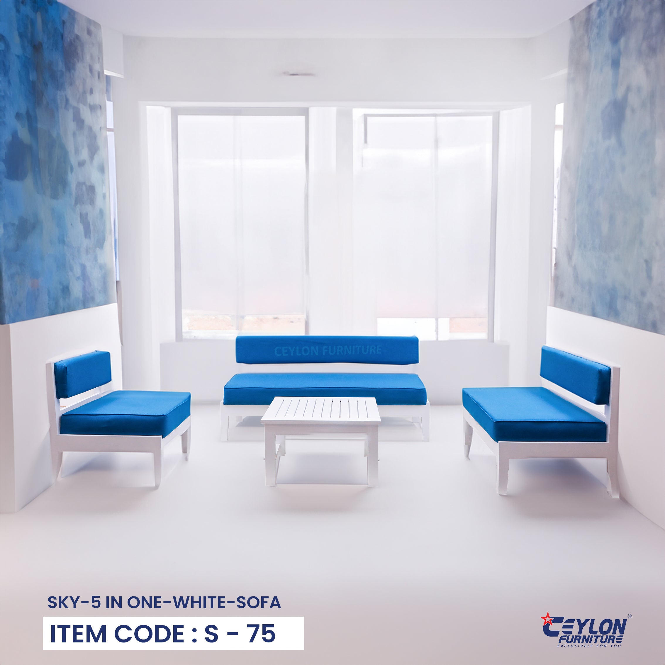 Sky 5 In One White Sofa