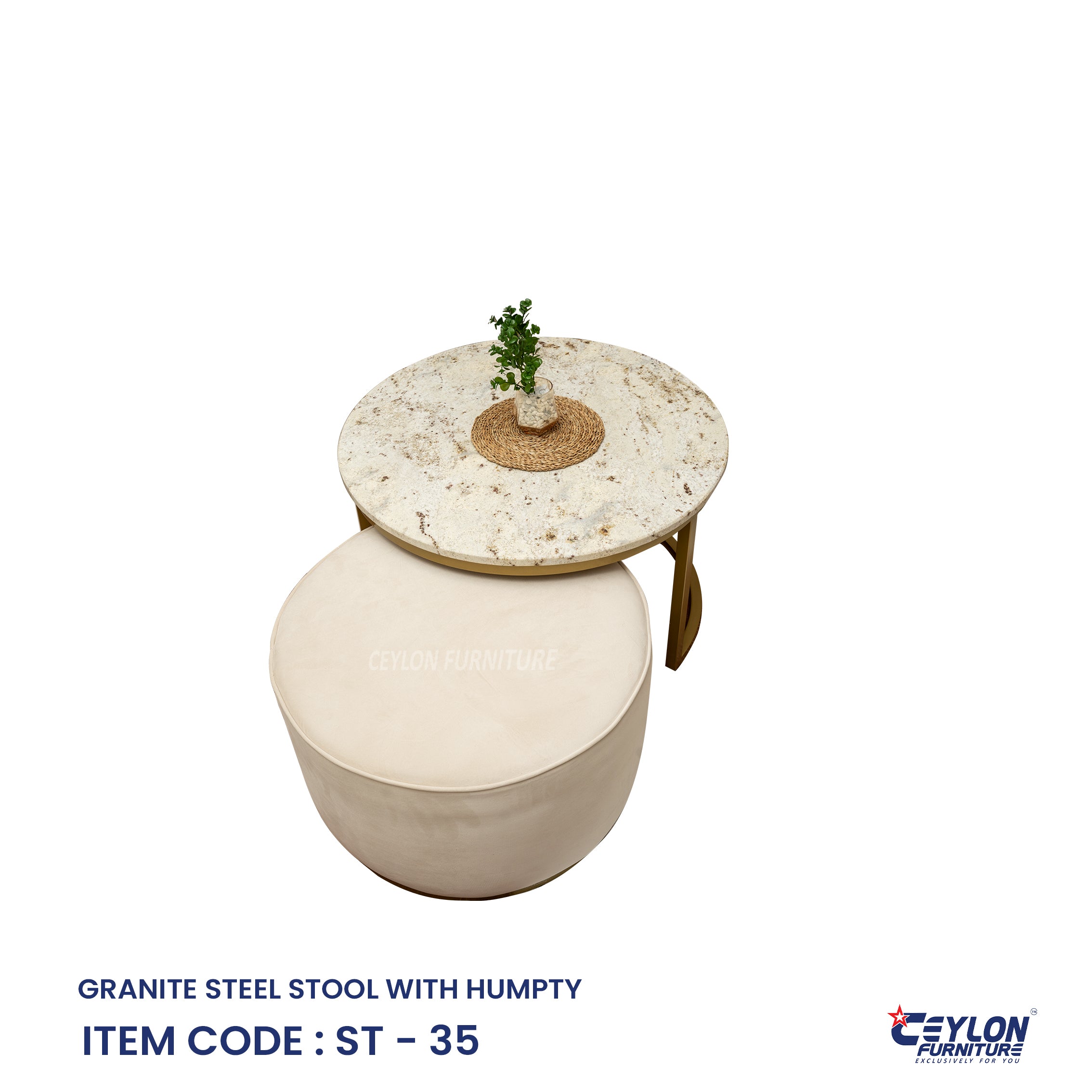 GRANITE STEEL STOOL WITH HUMPTY