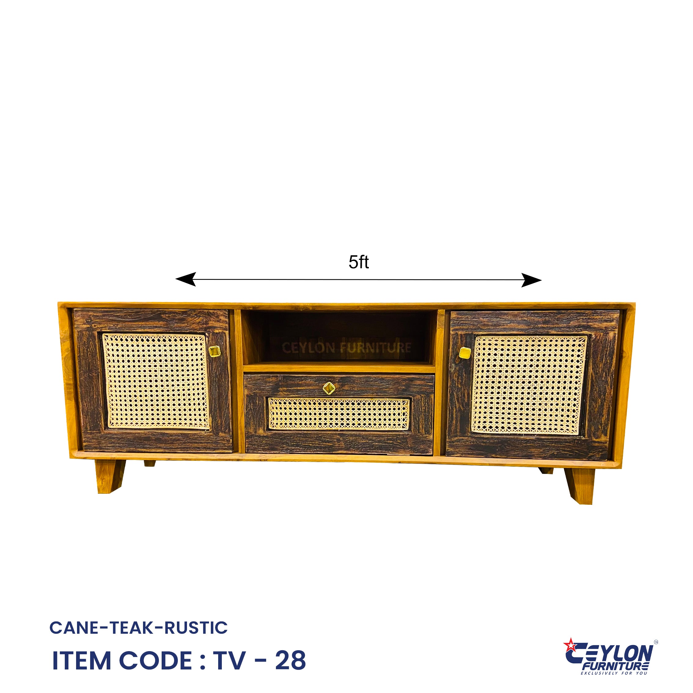 CANE-TEAK-RUSTIC