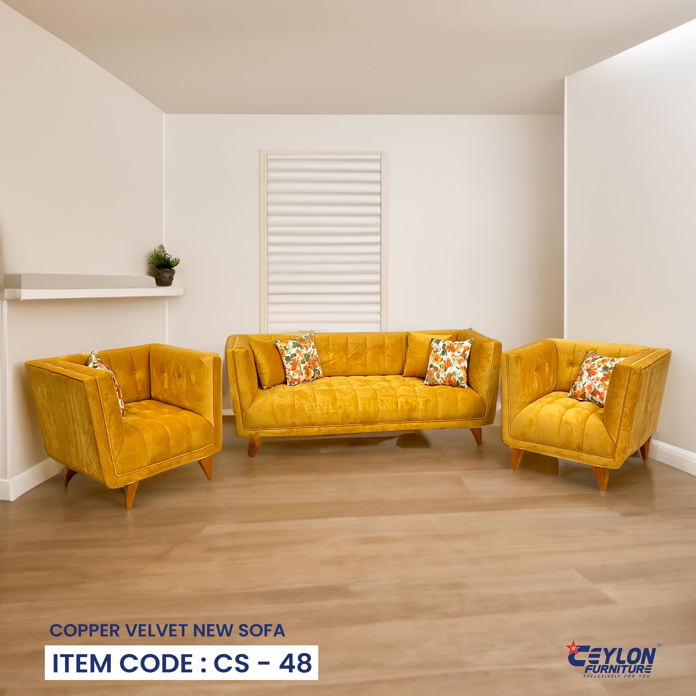 Copper Velvet New Sofa
