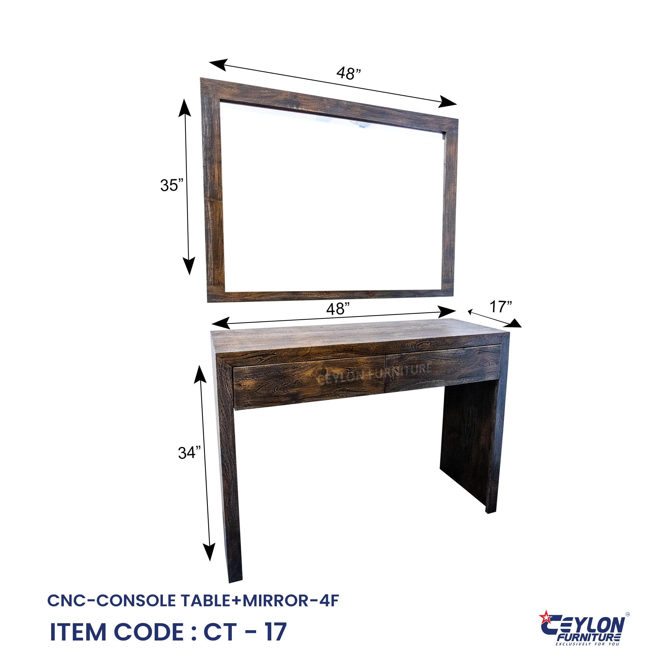 CNC-CONSOLE TABLE+MIRROR-4F