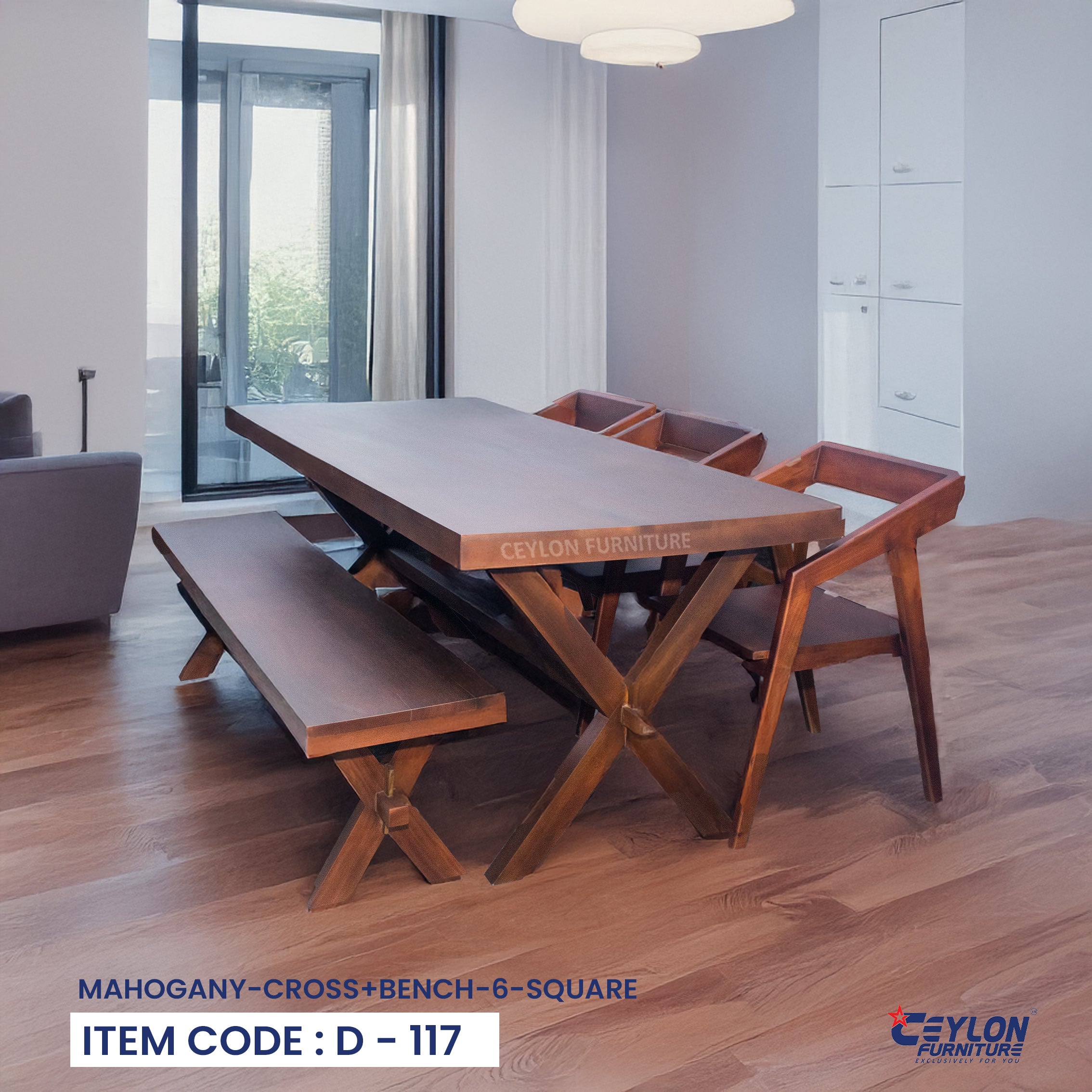 MAHOGANY-CROSS+BENCH-6-SQUARE