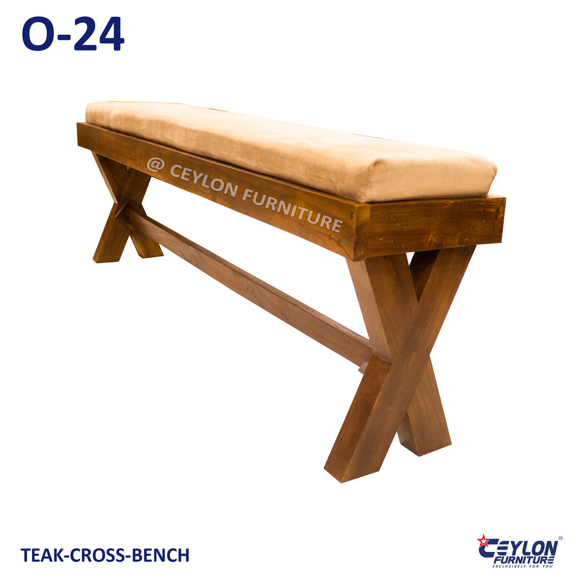 TEAK-CROSS-BENCH – Ceylon Furniture