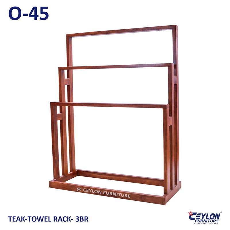 TEAK-TOWEL RACK-3BR