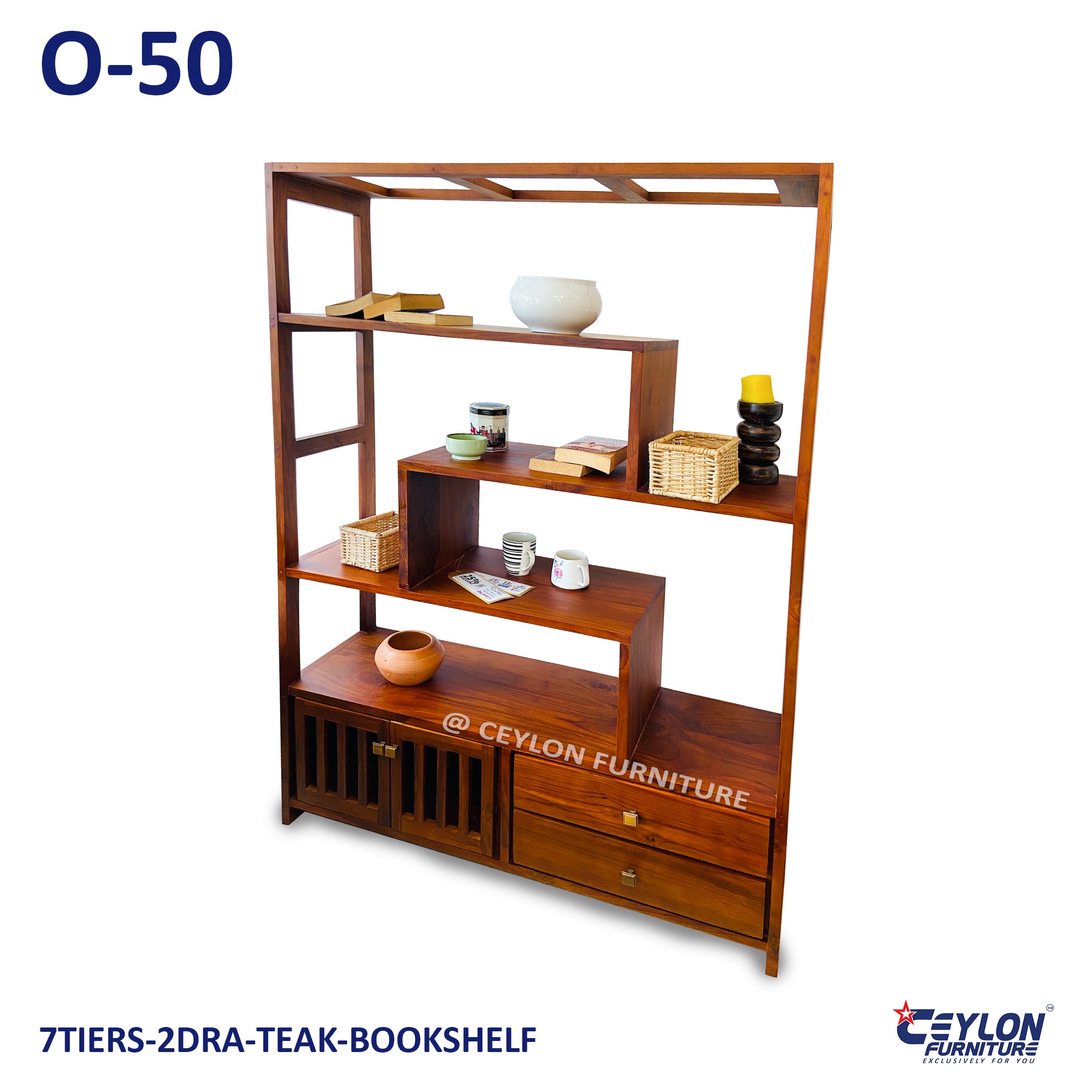 7TIERS-2DRA-TEAK-BOOKSHELF