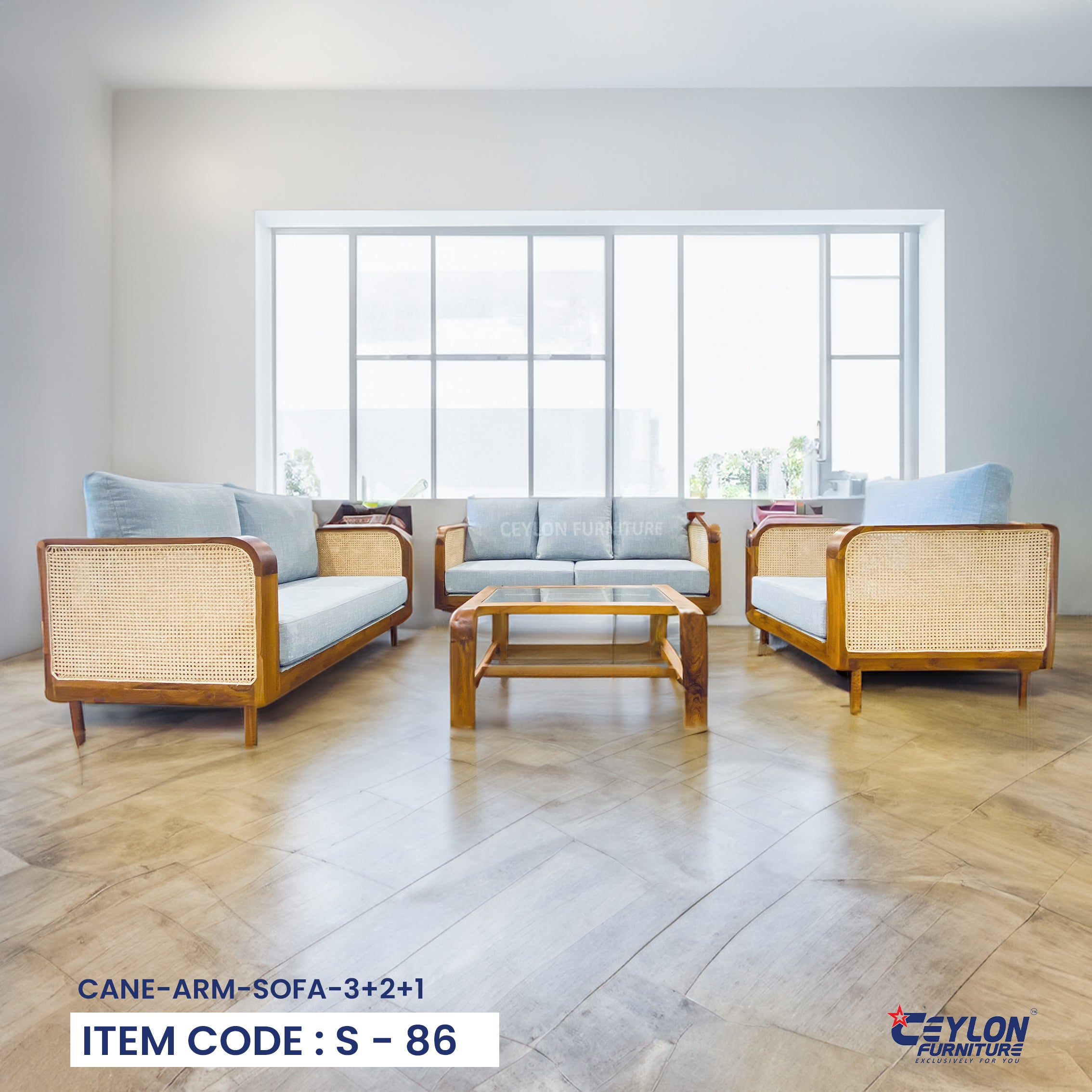 Cane Arm Sofa 3+2+1