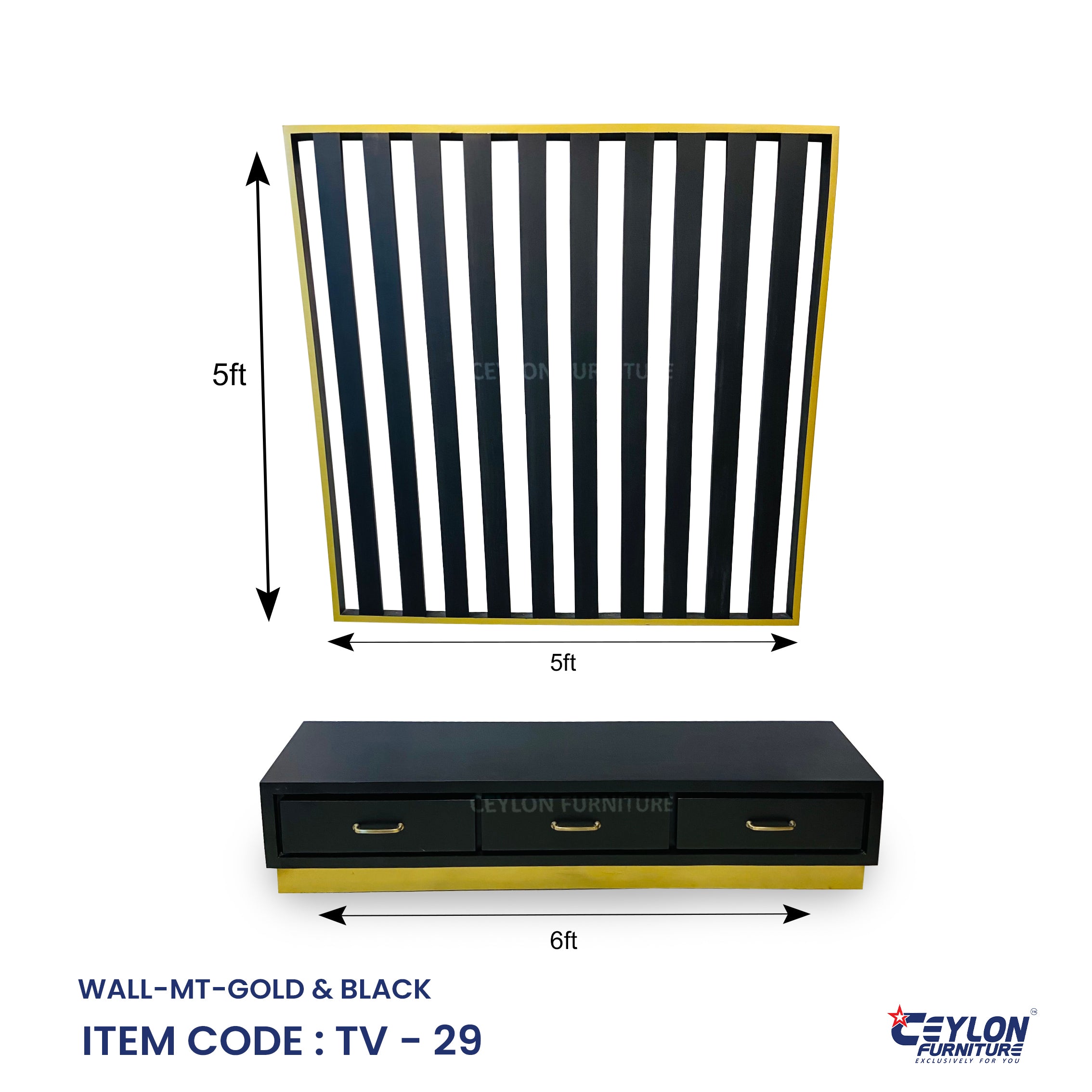 WALL-MT-GOLD & BLACK